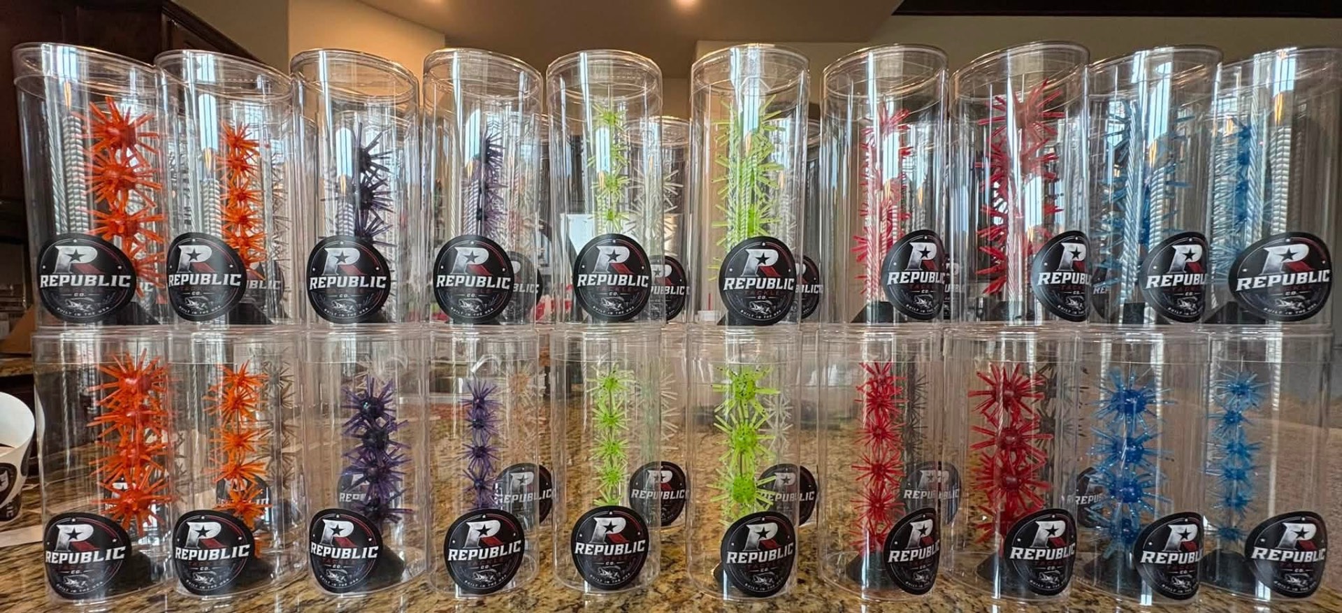 Republic Tackle Co. spider jigs in a range of colors